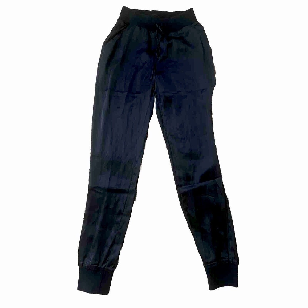 Black Satin‎ Joggers by Zendaya Small Adjustable